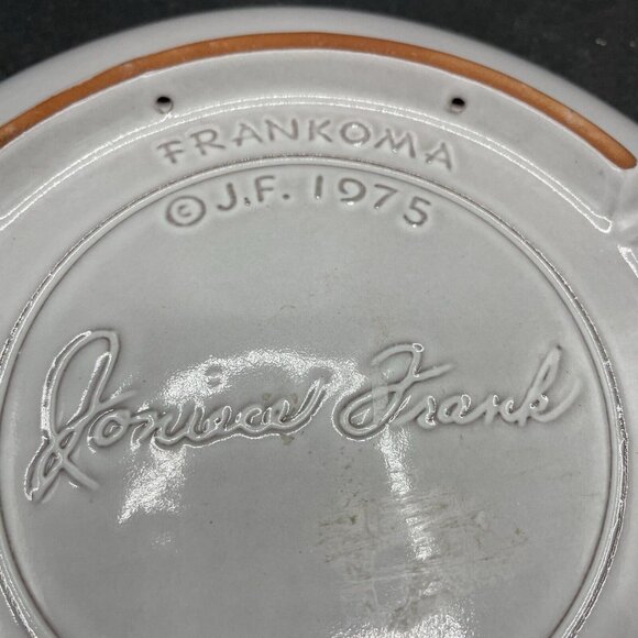 Vintage Frankoma Christmas  Art Pottery Hanging Plate 1975 "Peace On Earth" - Picture 5 of 5